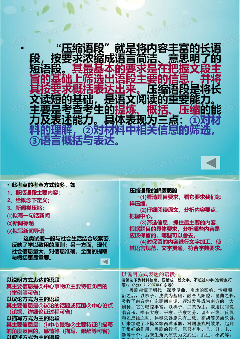 高考压缩语段课件