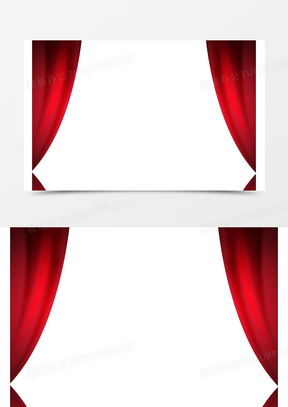 红色喜庆揭幕布