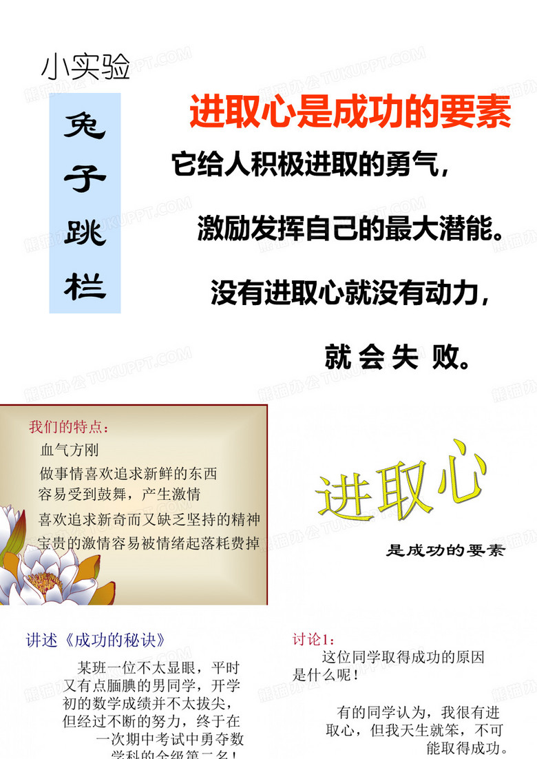 小学高年级主题班会课件-进取心是成功的要素(共15张PPT)-全国通用