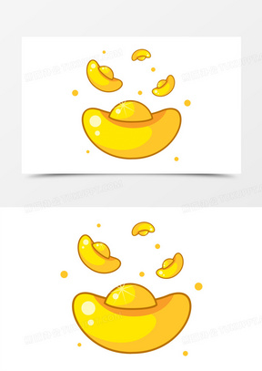 卡通金元宝元素设计