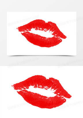 红色嘴唇唇印