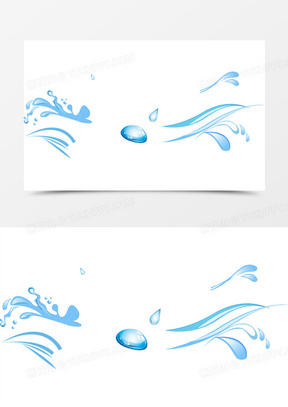 卡通蓝色艺术花纹水珠