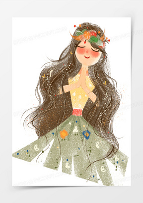 手绘卡通女王大人素材