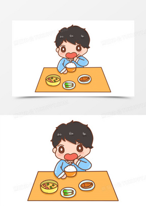 吃饭卡通图片素材