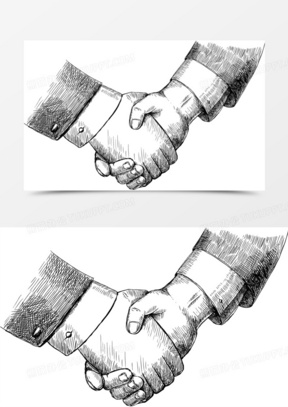 素描握手合作