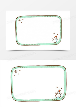 卡通手绘雪人冬天边框元素