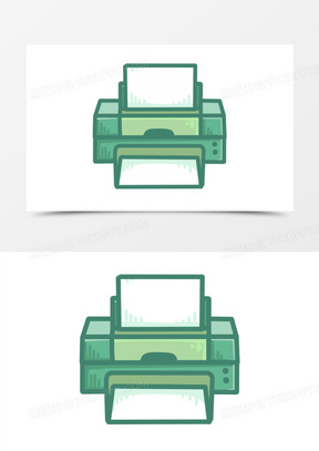 手绘卡通办公用品打印机图标元素素材