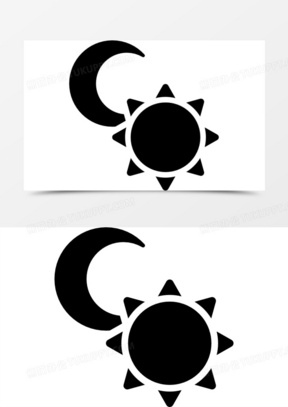 半个月亮和太阳图标
