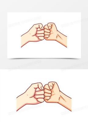 卡通手绘拳头132手绘卡通武汉加油手势902商务团队手绘创意摄影图合成