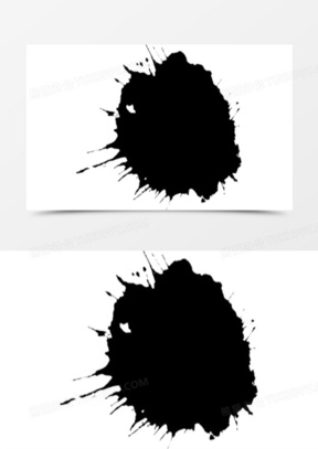 中国风飞溅的毛笔墨点素材