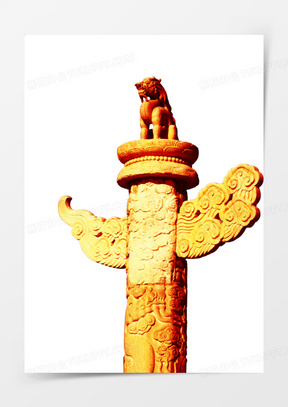 金色华表上的雕塑中秋