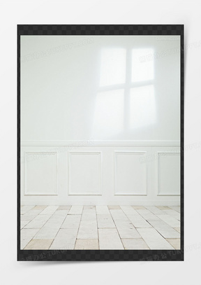 白色墙壁窗户光线海报背景