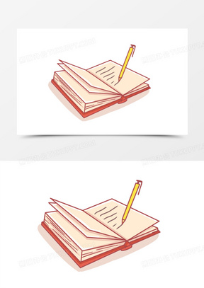 手绘笔记本图片素材