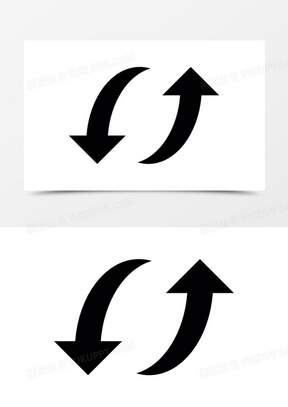 两弯箭头向上和向下图标