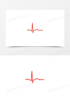 矢量爱心与心电图