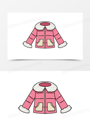 粉色手绘卡通保暖棉袄羽绒服免抠元素1500扁平化喷火的小熊654服装350