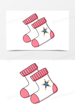 可爱简笔粉色袜子元素