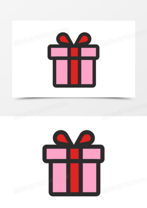 粉色礼物盒图标元素