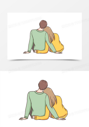 卡通人物背影图片素材