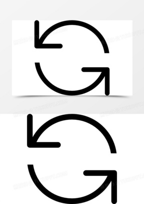 两圆逆时针旋转箭头符号图标