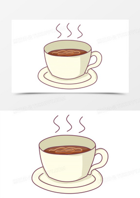 卡通手绘热饮咖啡免抠元素