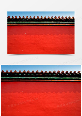 红色宫墙海报背景