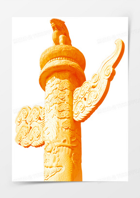 荣耀金狮华表国庆80金色华表上的龙纹雕塑国庆中秋61碑亭华表和宫殿10