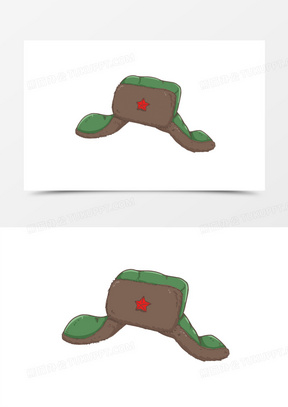 手绘线稿雷锋帽帽子素材