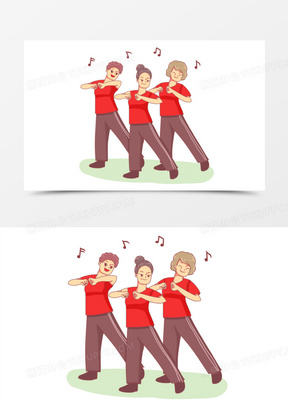 广场舞图片卡通搞笑