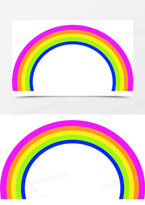 彩虹七色彩虹半圆形