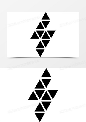 闪电的多边形形状的小三角形图标