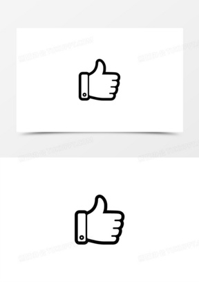 手绘卡通点赞图标