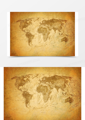牛皮纸复古世界地图