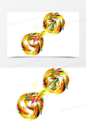 缤纷绕圈线条矢量