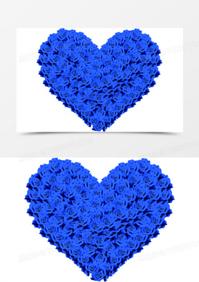蓝色玫瑰花爱心