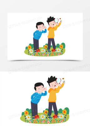 放大镜观察图片素材