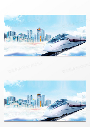 中国速度高铁动车摄影图合成背景