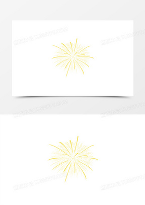 黄色烟花素描中秋国庆