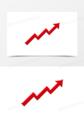 红色上升趋势箭头免抠装饰元素
