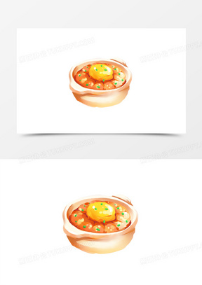 手绘食物菜品肉饼蒸蛋素材