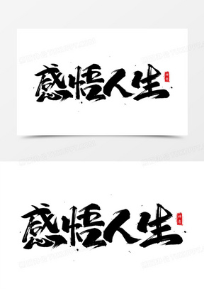 感悟人生书法艺术字