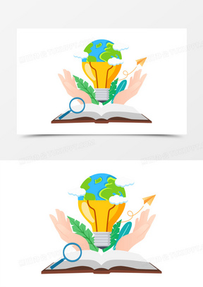 创意地球灯泡矢量图