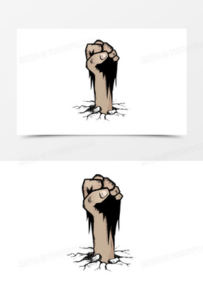 拳头打破的墙壁