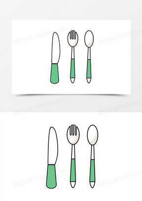 刀叉勺子简笔画图片
