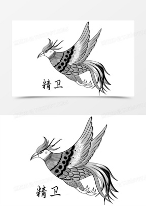 山海经神话传说精卫装饰素材