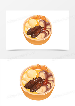 手绘卡通美味食物佛跳墙素材