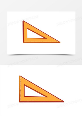 卡通手绘数学直角三角形元素素材