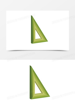 卡通直角三角形三角板免抠元素