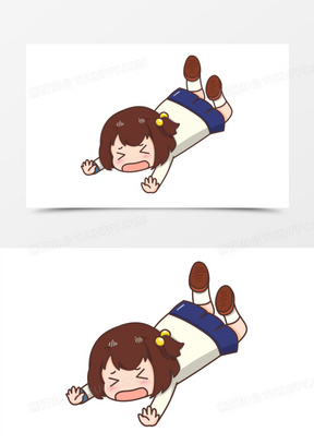 跌倒摔倒插画元素591卡通手绘老奶奶摔倒矢量元素1291卡通摔倒的老