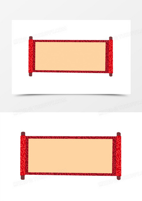 手绘古风中式卷轴元素背景素材